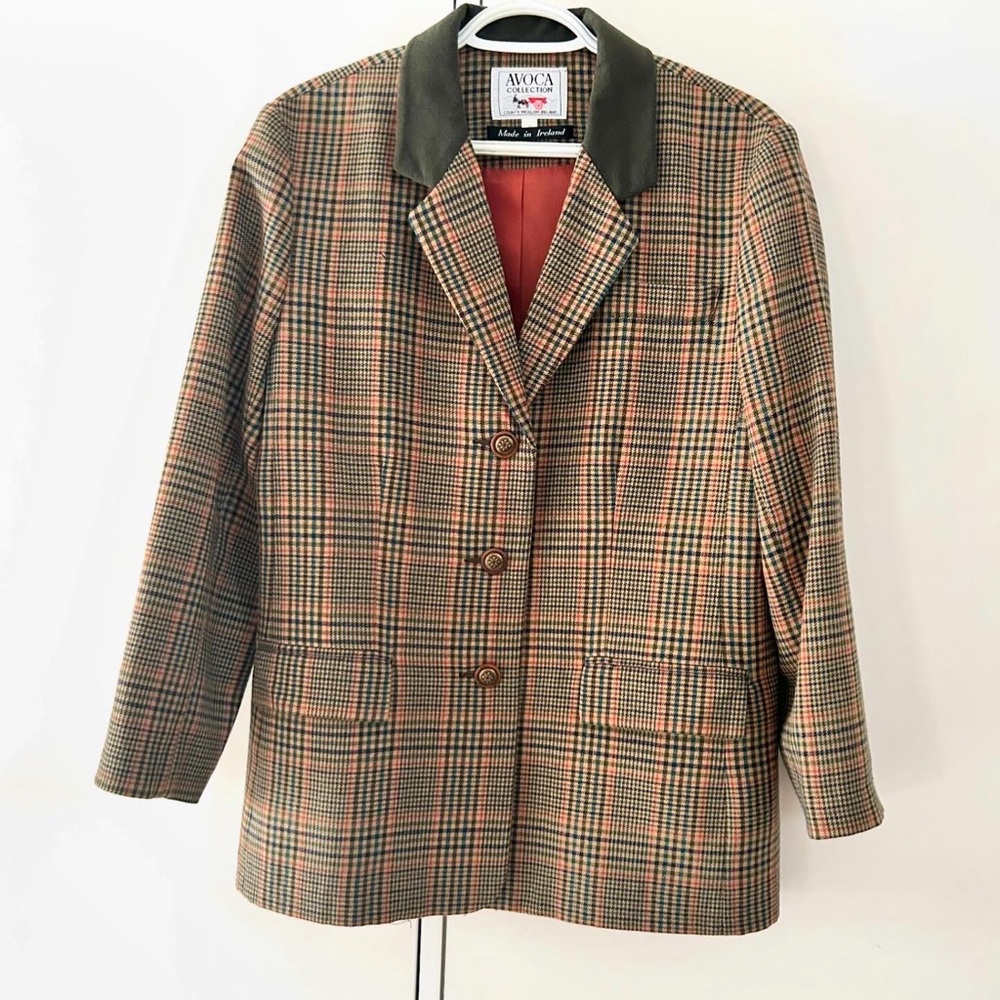 Vintage Avoca Collection wool plaid blazer
